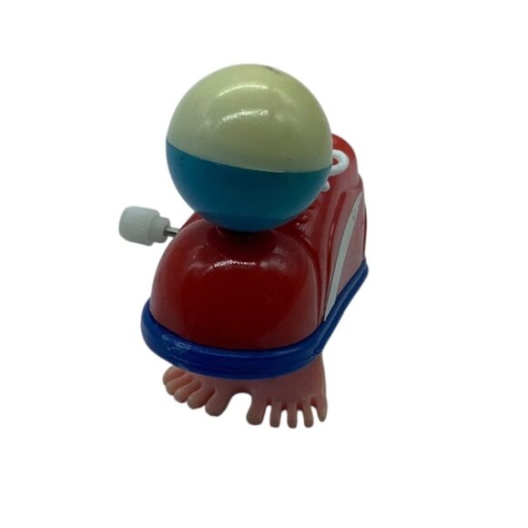 Vtg Wind-Up Sneaker Foot Ball Toy Shoe Design Red Blue RARE - Picture 8 of 9